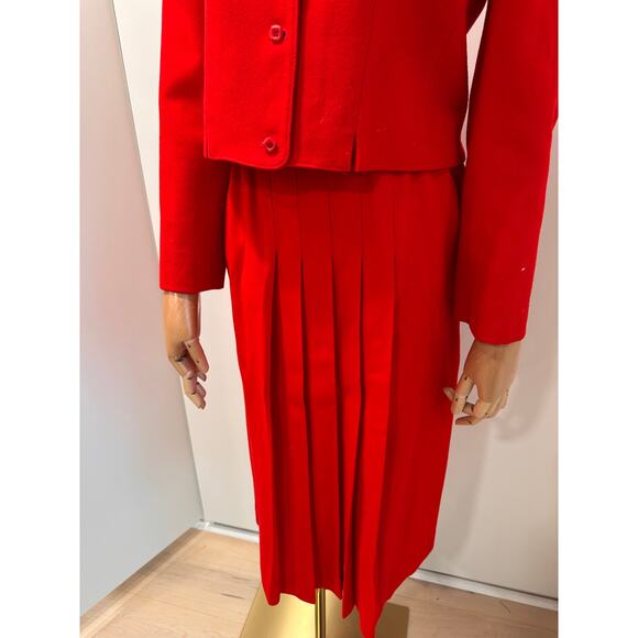 Vintage Pendleton Womens Wool Suit Skirt Set Red Size Small Ladylike Looks - Picture 4 of 11